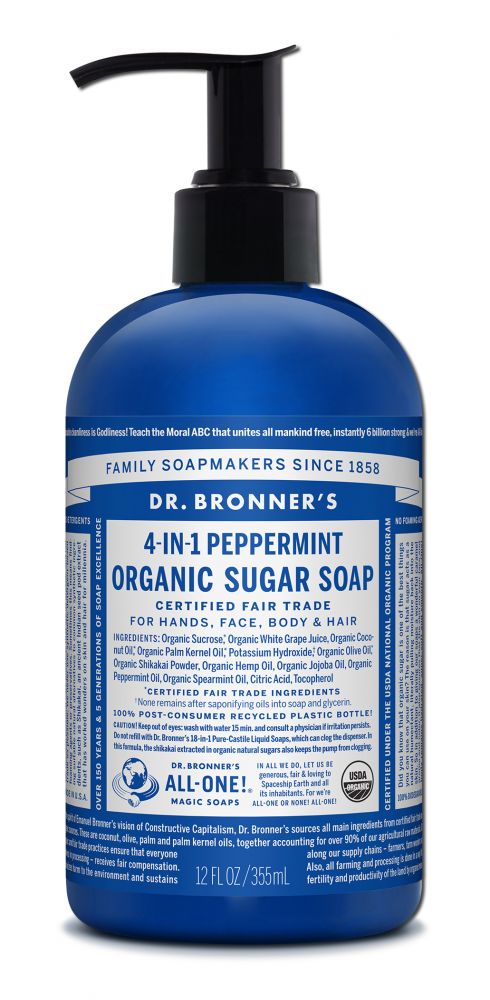 Dr Bronners Hand Soap Spearmint Peppermint 12 oz