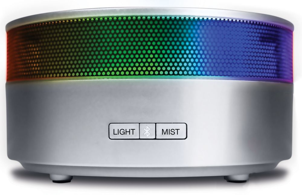 Lotus Light Essential Oil Diffusers And Portable Humidifiers AromaHarmony Ultrasonic Mister Silver with Bluetooth