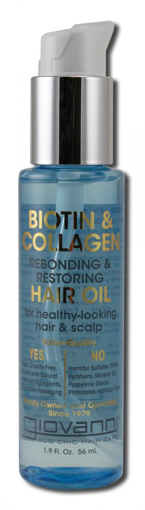 Giovanni BIOTIN & COLLAGEN Rebonding & Restoring Hair Oil 1.9 oz