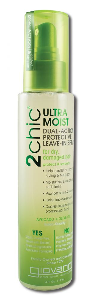 Giovanni 2chic Ultra Moist Avocado & Olive Oil Collection Avocado & Olive Oil Protective Leave In Spray 4 oz