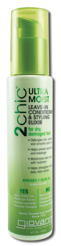 Giovanni 2chic Ultra Moist Avocado & Olive Oil Collection Avocado & Olive Oil Leave In Exlir 4 oz