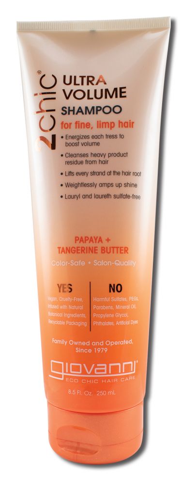 Giovanni 2chic Ultra Volume Tangerine & Papaya Butter Collection Shampoo 8.5 oz