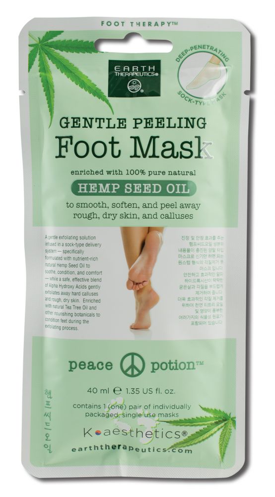 Earth Therapeutics Foot & Pumice Products Hemp Seed Oil Peeling Foot Mask 1.35 oz