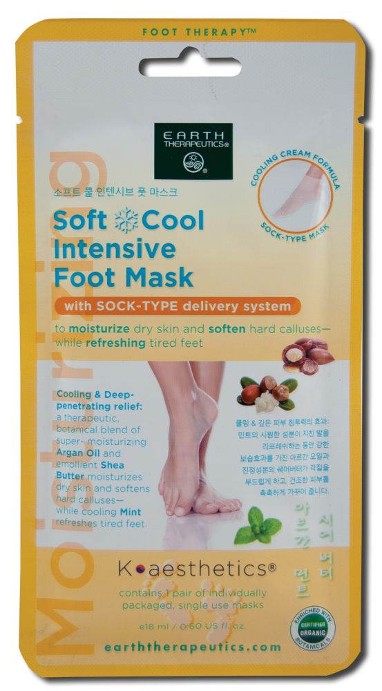 Earth Therapeutics Foot & Pumice Products Soft & Cool Intensive Foot Mask .60 oz
