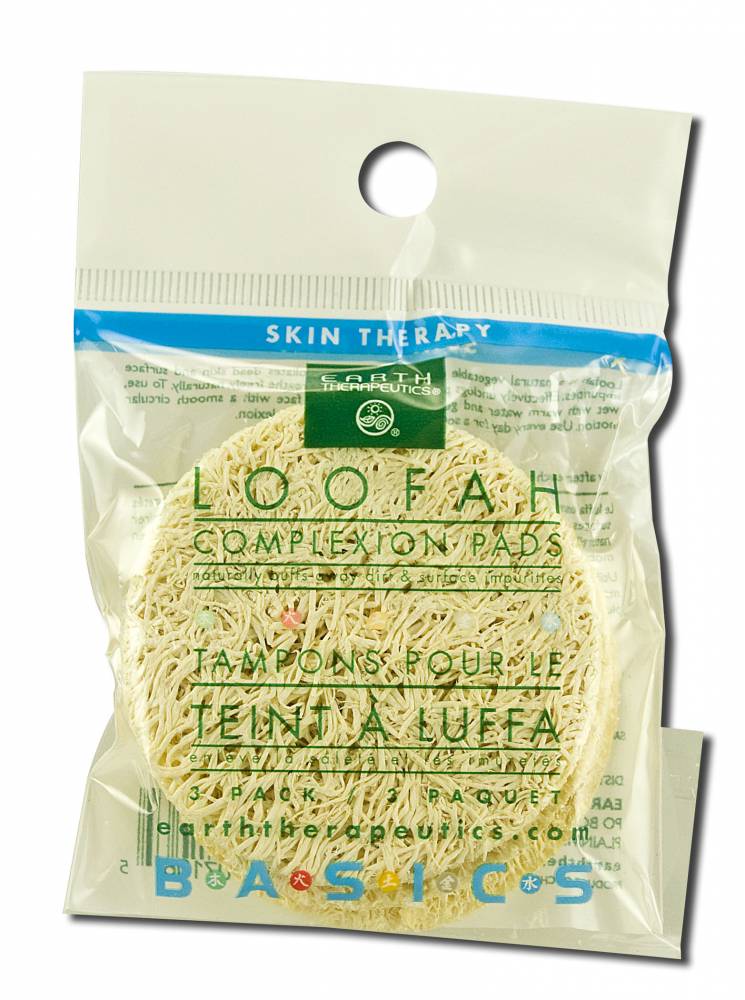 Earth Therapeutics Loofah Bath Accessories Loofah Complexion Discs 3 pk