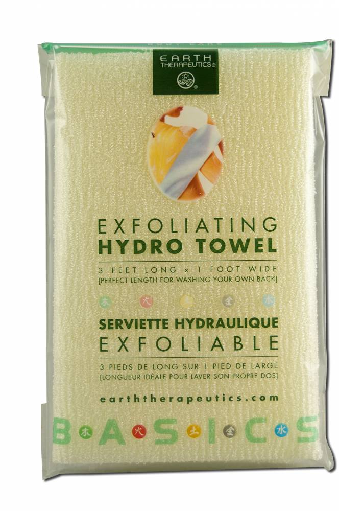 Earth Therapeutics Bodycare Accessories Hydro Exfoliating Towel White 36"x12"