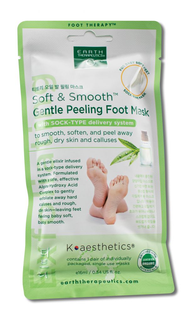Earth Therapeutics Foot & Pumice Products Soft & Smooth Peeling Foot Mask Single