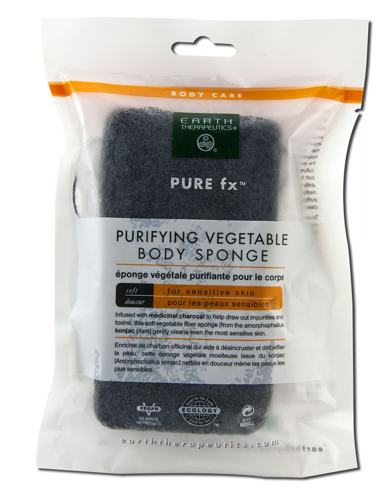 Earth Therapeutics Bodycare Accessories Purifying Vegetable Body Sponge Charcoal