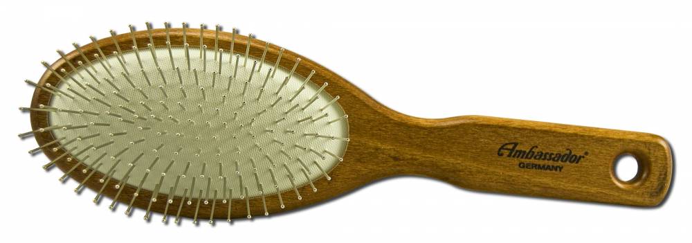 Ambassador Hairbrushes (By Faller) Hairbrushes - Wooden Handle with Pneumatic Brushes Wood Large Oval/Steel Pin 5114