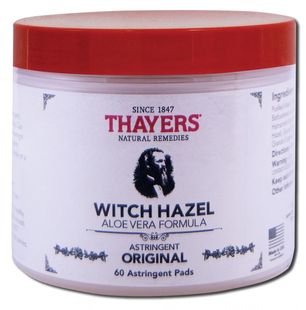 Thayers Witch Hazel Astringents Pads Witch Hazel Original 60 pads