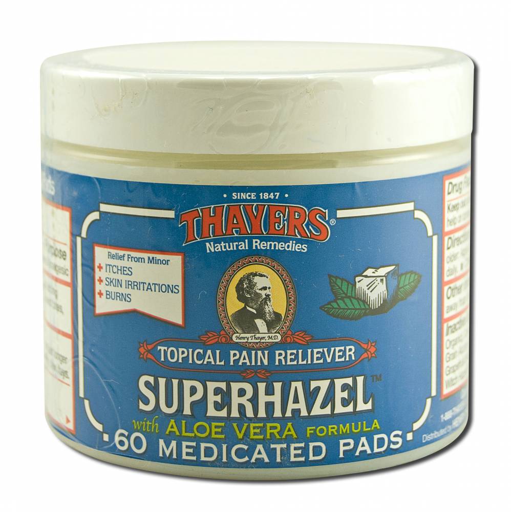 Thayers Witch Hazel Astringents Pads Witch Hazel Medicated 60 pads