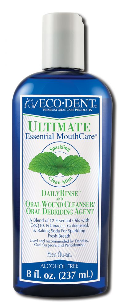 Eco-Dent Premium Oral Care Mouthwash Daily Rinse Sparkling Clean Mint 8 oz