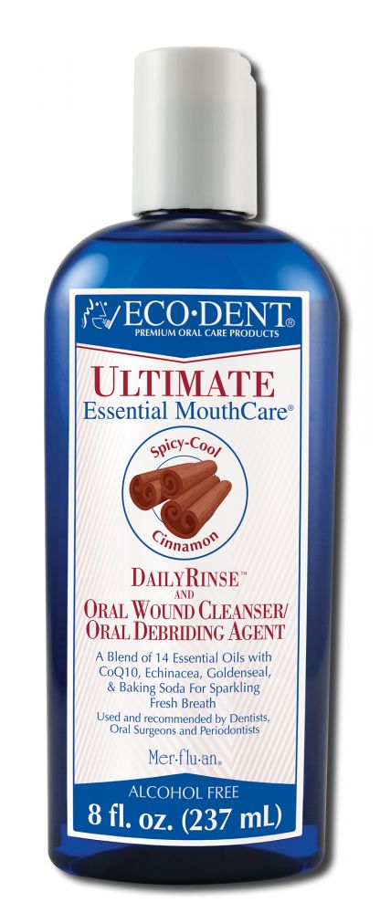 Eco-Dent Premium Oral Care Mouthwash Daily Rinse Spicy-Cool Cinnamon 8 oz