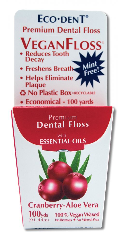 Eco-Dent GentleFloss VeganFloss Cranberry-Aloe 100 yd. Each