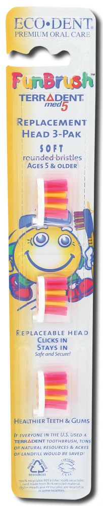 Eco-Dent TerraDent Toothbrushes Child23 Refill Soft 3 pk