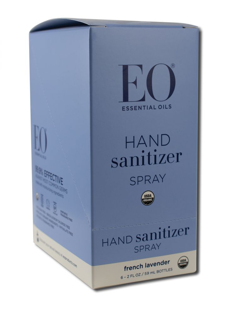 EO Products Displays Hand Sanitizing Spray 2 oz Lavender Display 6 pc