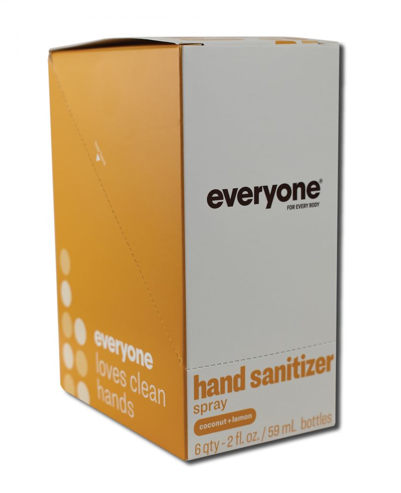 EO Products Displays Everyone Hand Sanitizer Spray Coconut & Lemon 2 oz POP 6 pc