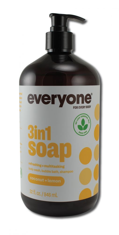 EO Products EO 3 In 1 Everyone Soap: Shower Gel, Bubble Bath, Shampoo Coconut Lemon