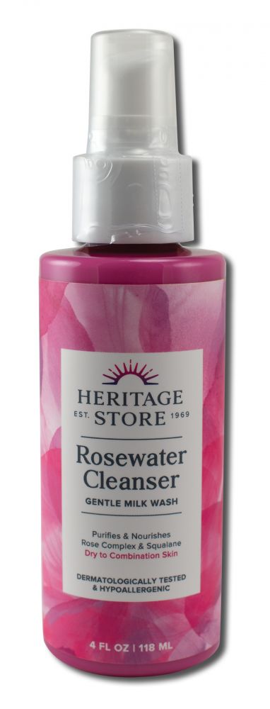Heritage Store Flower Waters Rosewater Cleanser 4 oz