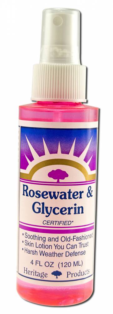Heritage Store Flower Waters with Atomizer Rosewater 4 oz