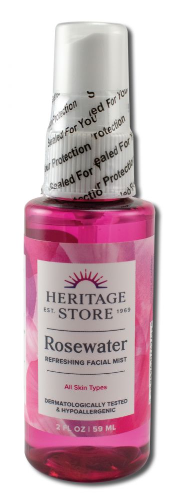 Heritage Store Flower Waters with Atomizer Rosewater 2 oz