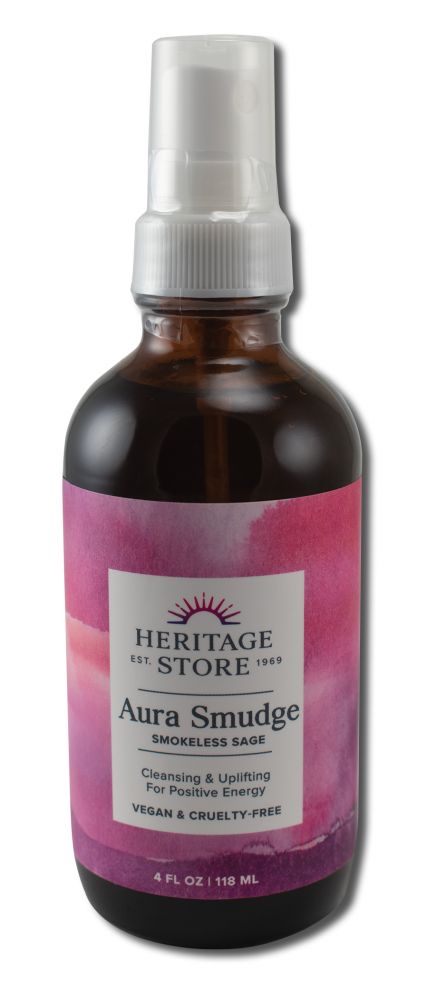 Heritage Store Essential Mists Aura Smudge Juniper Sage Spray 4 oz