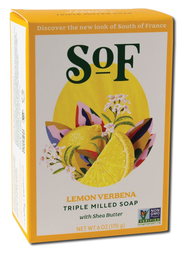 South of France French Milled Bar Soap Lemon Verbena Oval 6 oz