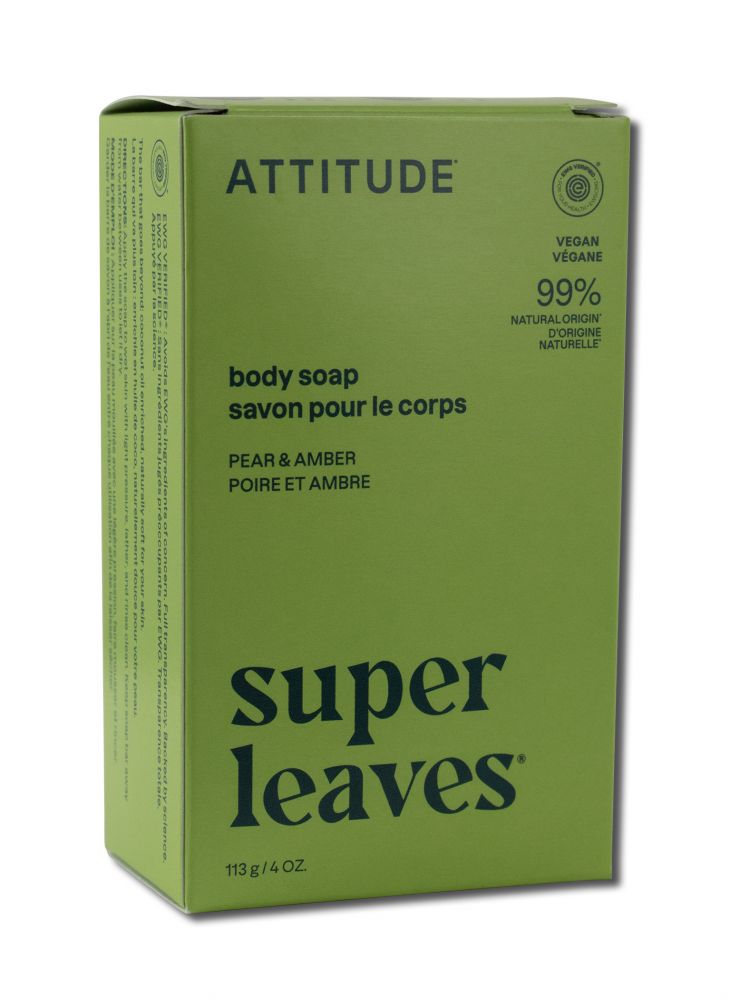 Attitude Body Wash 12 oz Super Leaves Bar Soap Pear & Amber 4 oz