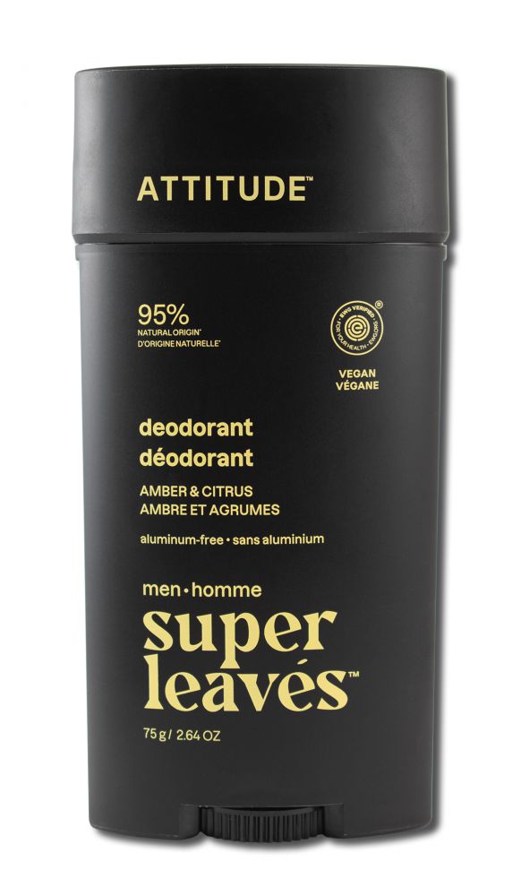 Attitude ATTITUDE MENS Super Leaves Deodorant Amber & Citrus 2.64 oz