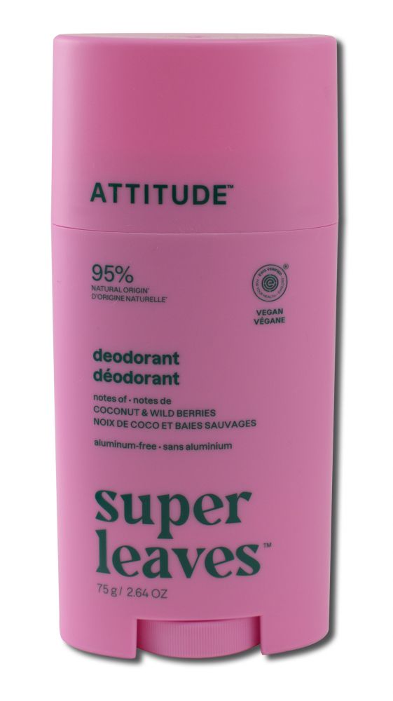 Attitude Deodorant Super Leaves Coconut & Wild Berries 2.64 oz