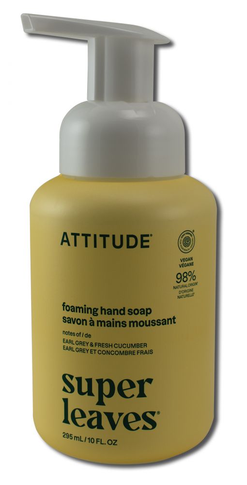 Attitude Hand Soap 10 oz Foaming Lemon Leaves 10 oz