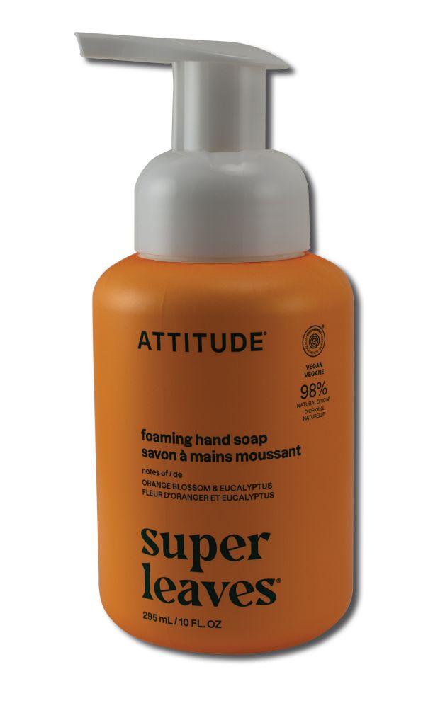 Attitude Hand Soap 10 oz Foaming Orange Leaves 10 oz