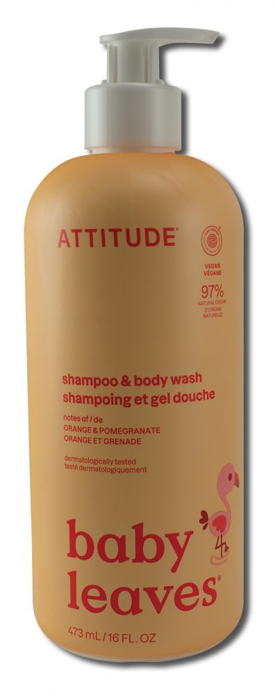Attitude Baby Leaves 2in1 Shampoo Orange Pomegranate 16 oz