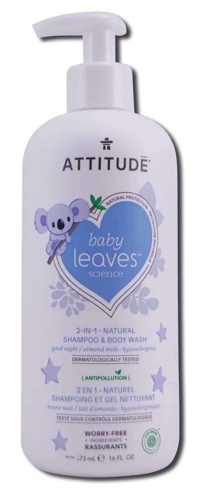 Attitude Baby Leaves 2in1 Shampoo Night Almond Milk 16 oz