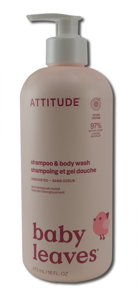 Attitude Baby Leaves 2in1 Shampoo Fragrance Free 16 oz