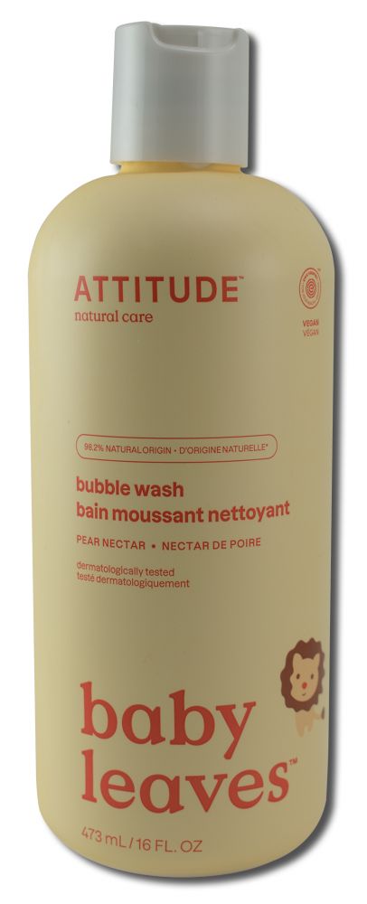 Attitude Baby Leaves Bubble Wash Pear Nectar 16 oz