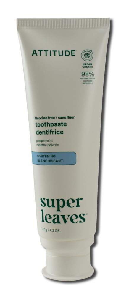 Attitude ATTITUDE TOOTHPASTE Super Leaves Fluoride Free Whitening Peppermint 4.05 oz