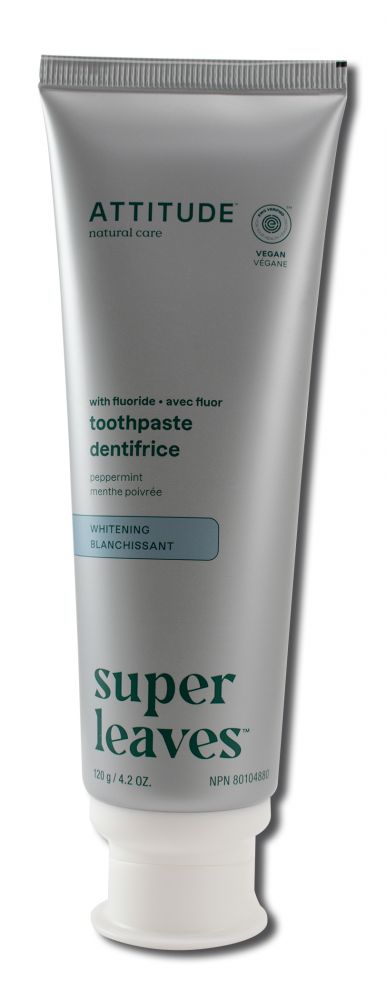 Attitude ATTITUDE TOOTHPASTE Fluoride Whitening Peppermint 4.05 oz