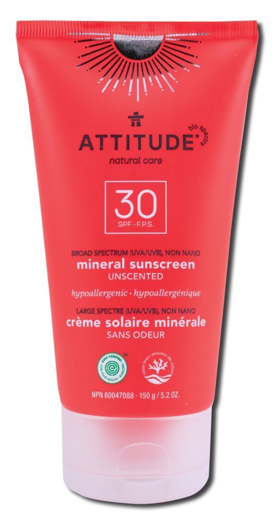 Attitude Sun Care Sunscreen SPF 30 Unscented 5.2 oz