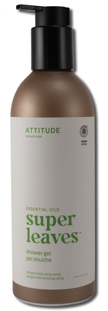 Attitude ATTITUDE SUPER LEAVES ALUMINUM BOTTLE SHOWER GEL Bergamot & Ylang Ylang 16 oz