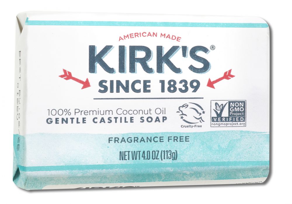 Kirks Natural Products Castile Bar Soap Fragrance Free 4 oz