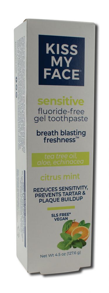 Kiss my Face Organic Oral Care Sensitive Gel Orange Mint Toothpaste 4.5 oz