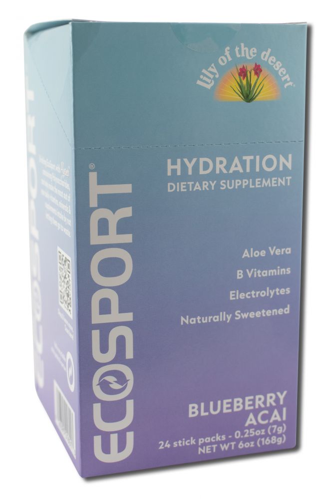 Lily of The Desert Nutrition Supplements EcoSport Hydration Blueberry Acai 24 Stick Box