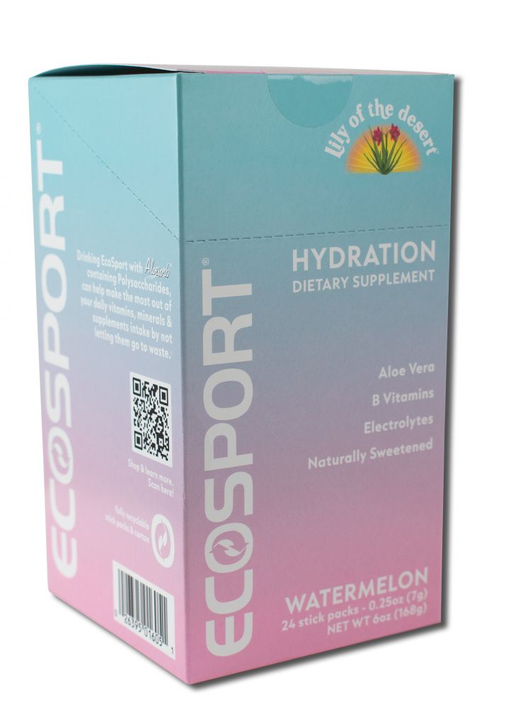 Lily of The Desert Nutrition Supplements EcoSport Hydration Watermelon 24 Stick Box