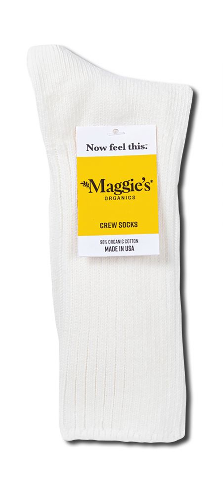 Maggies Functional Organics Cotton Crew Singles White 9-11