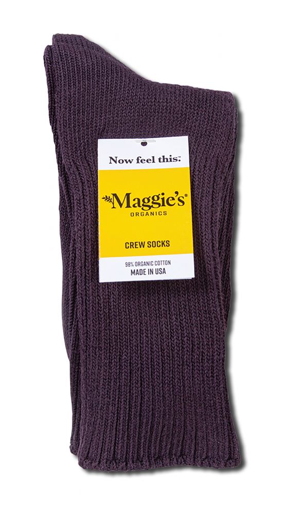 Maggies Functional Organics Cotton Crew Singles Eggplant 9-11
