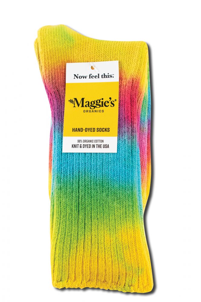 Maggies Functional Organics Tie Dye Crew Socks Lite Tie Dye Crew 10-13