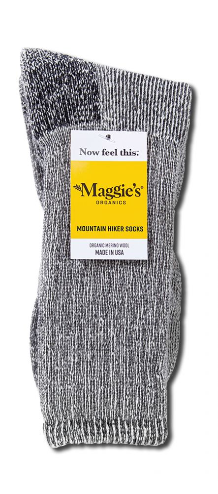 Maggies Functional Organics Killington Mountain Hiker Socks Black 10-13
