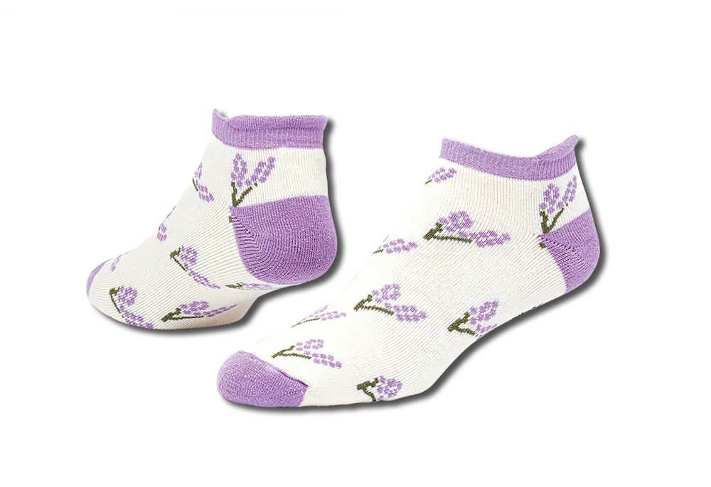 Maggies Functional Organics Footie Socks Lavender Cotton Tab Size 5.5-9.5
