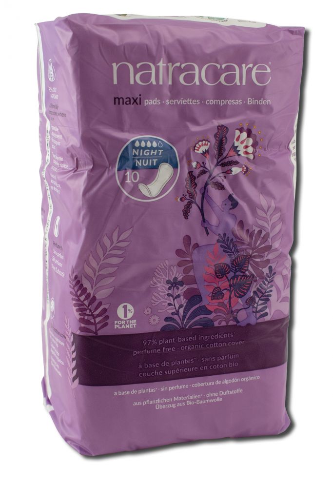 Natracare Cool Comfort Pads And Shields Cool Comfort Night Time 10 ct